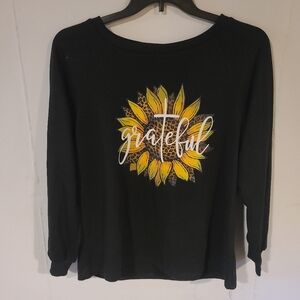 Black Grateful Sunflower Women's Top